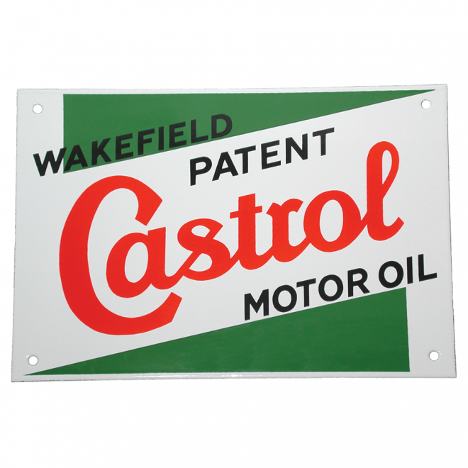 Targa da Muro Smaltata Castrol Classic 25,5cm x 18cm